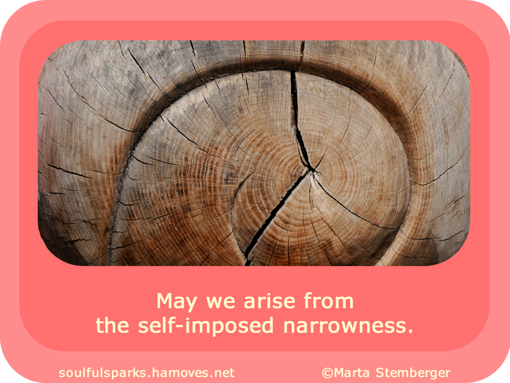 May we arise from the self-imposed narrowness.