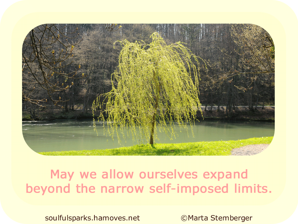 “May we allow ourselves expand beyond the narrow self-imposed limits.”