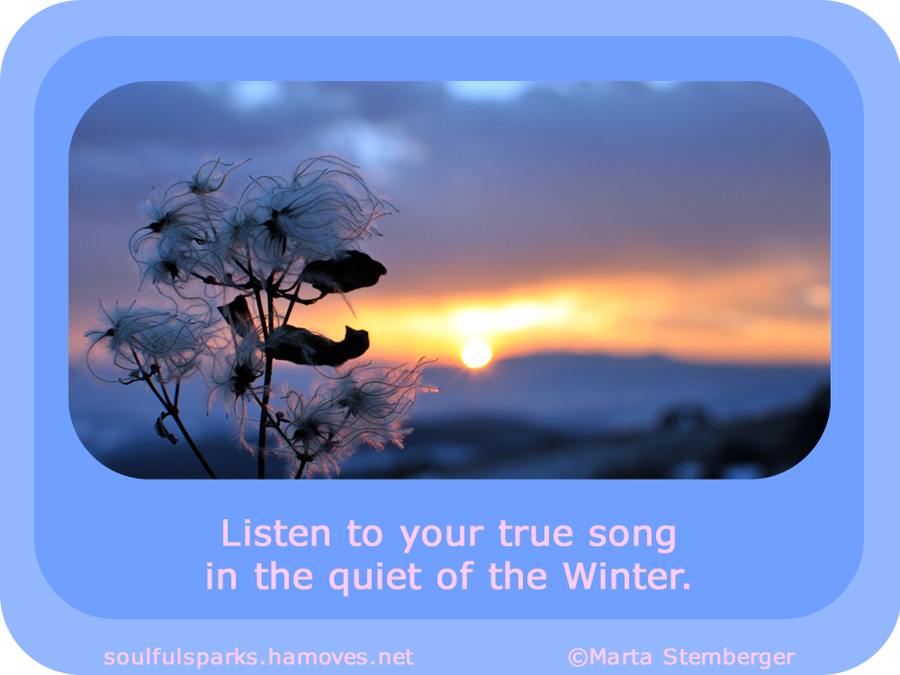 “Listen to your true song in the quiet of the Winter.” ~ Soulful Wizardess