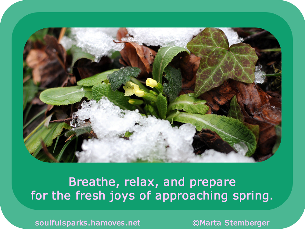 “Breathe, relax, and prepare for the fresh joys of approaching spring.” ~ Soulful Wizardess